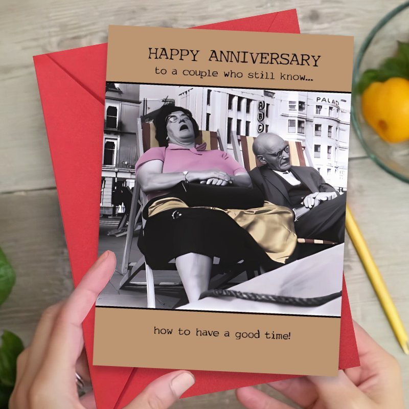 

1pc Humorous Anniversary Greeting Card With Vintage Photo, Love Card For Couples, Romantic Celebratory Card For , Partner, Husband, Wife, Boyfriend, Girlfriend - Ideal For Valentines, Birthdays,