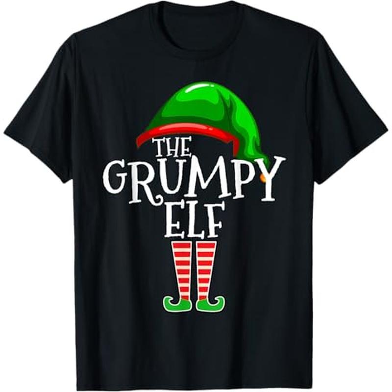 

The Elf Family Matching Group Christmas T-shirt, 100% Cotton, Halloween Thanksgiving Christmas Gift For Men Women , S-xxxl, Black