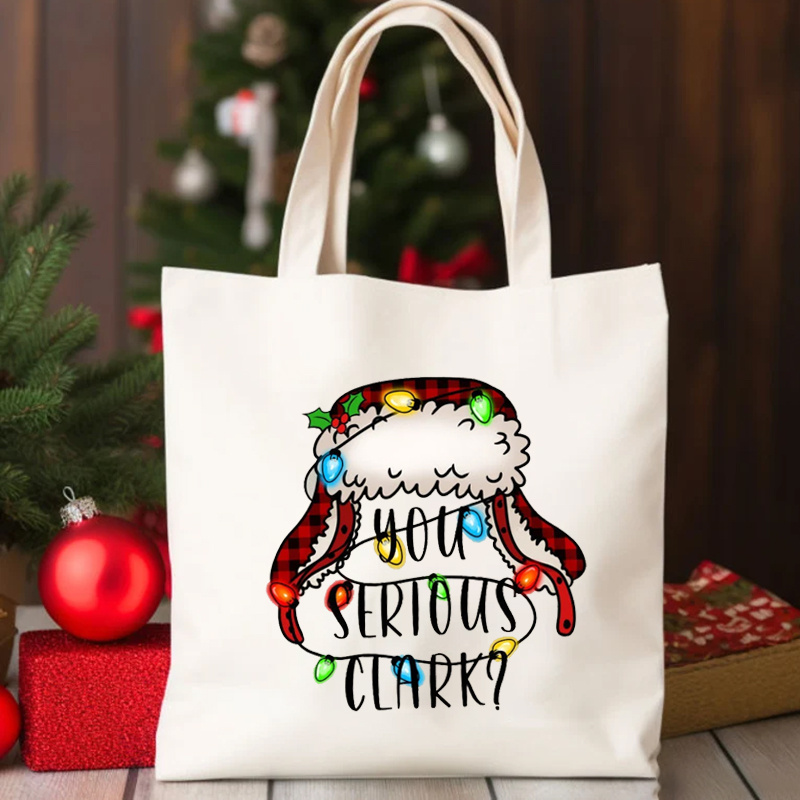 

Christmas-themed Women' Canvas Tote Bag - Machine Washable,