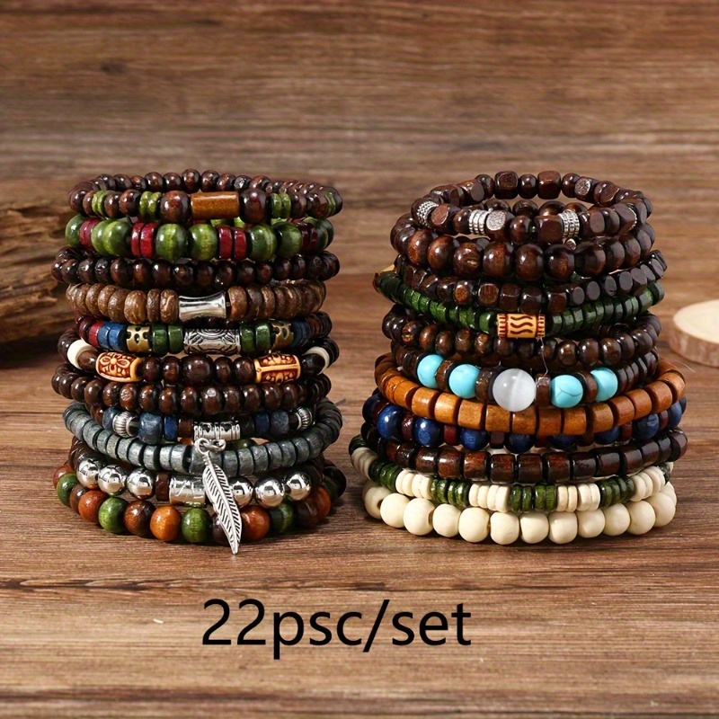 

22- Wood Bracelet Set - Aventurine & Eye Bracelet - For , Accessories