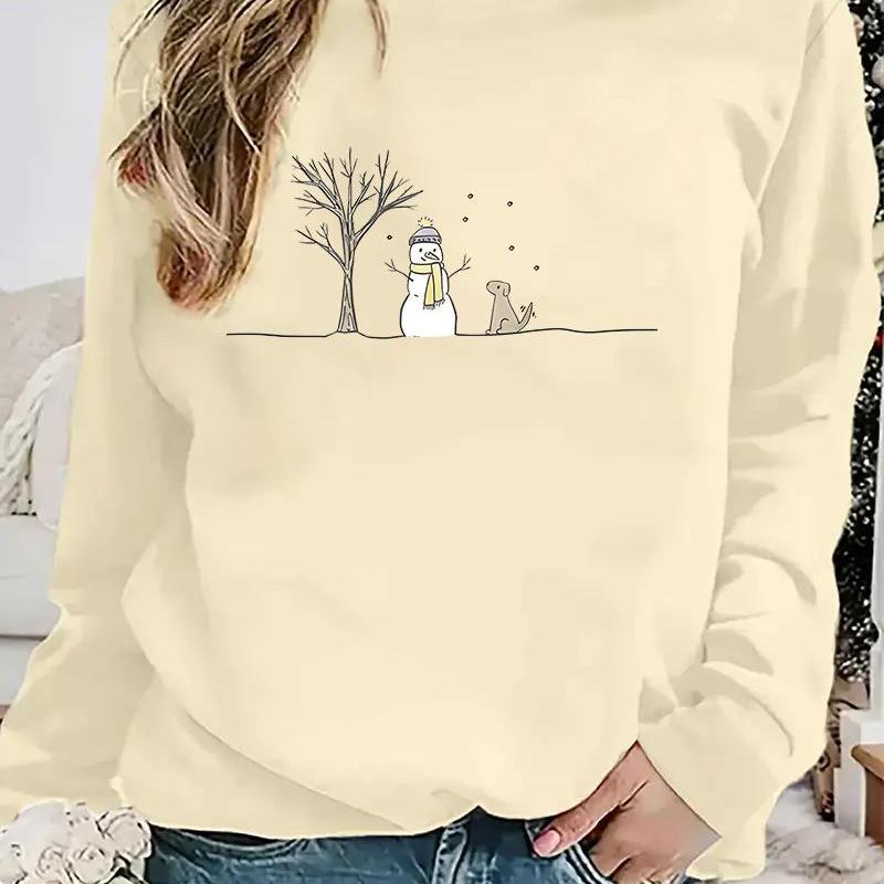 

Snowman Sweatshirt For Women - Polyester Round , Pattern, , Unisex-adult Size