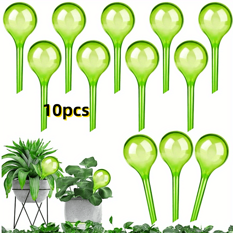 Image of 10pcs Easy-use Self-watering Globes For Indoor And Outdoor Plants - Drip Irrigation System For Flowers And Vegetables