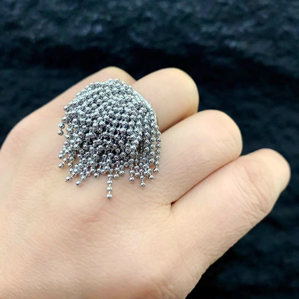 

Sweet -layer Tassel Index Finger Ring Female Exaggerated And Personalized Ring Ring Trendy Female Ornament Birthday Gift For Women