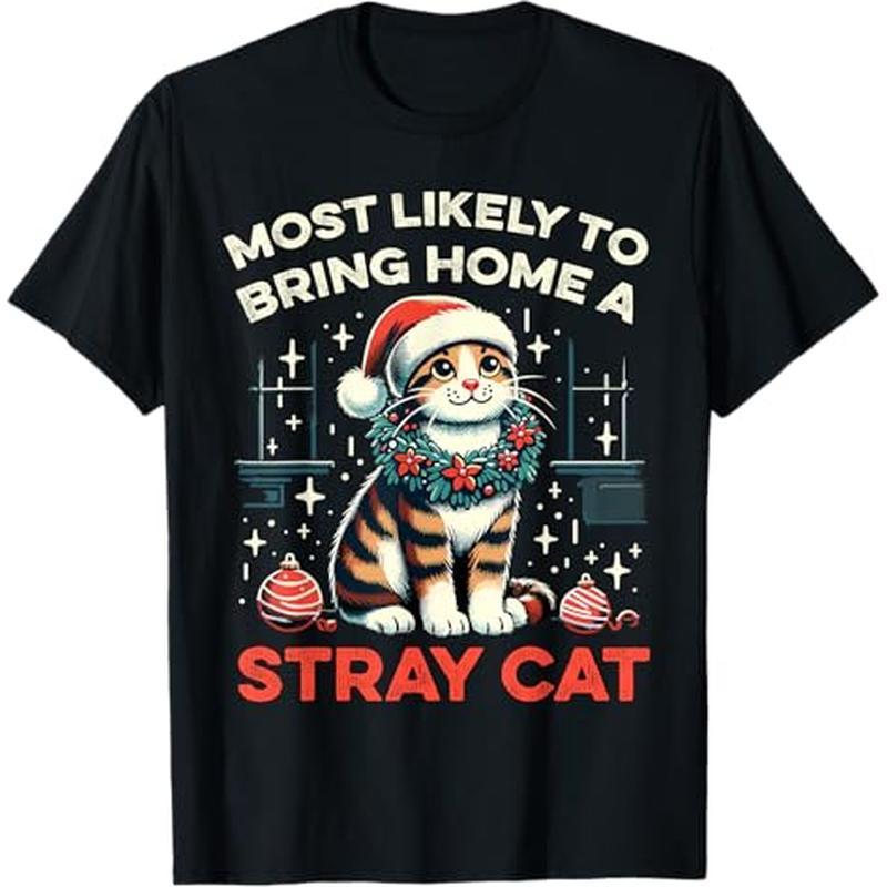 

Most To Home A Cat Matching Christmas T-shirt, 100% Cotton, Gift For , Christmas Gift, S-xxxl, Black