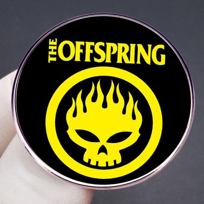 

The " Rock Band Enamel Pin - Alloy Metal Brooch With Skull & Design, Black Background For Fans Accessories, Punk Accessories