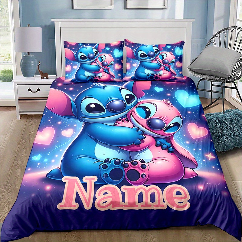 

Custom 3d Name Bedding Set - Soft Polyester Duvet Cover And Pillowcases, Tear-resistant Cartoon , Perfect Gift For Halloween And Christmas (1 Duvet Cover + 2 Pillowcases, No Insert)