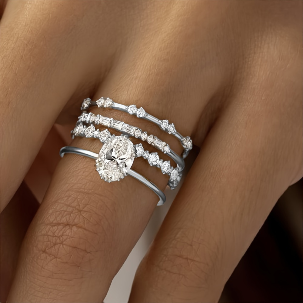 

4pcs & , Silvery , Synthetic , For & , For Ladies