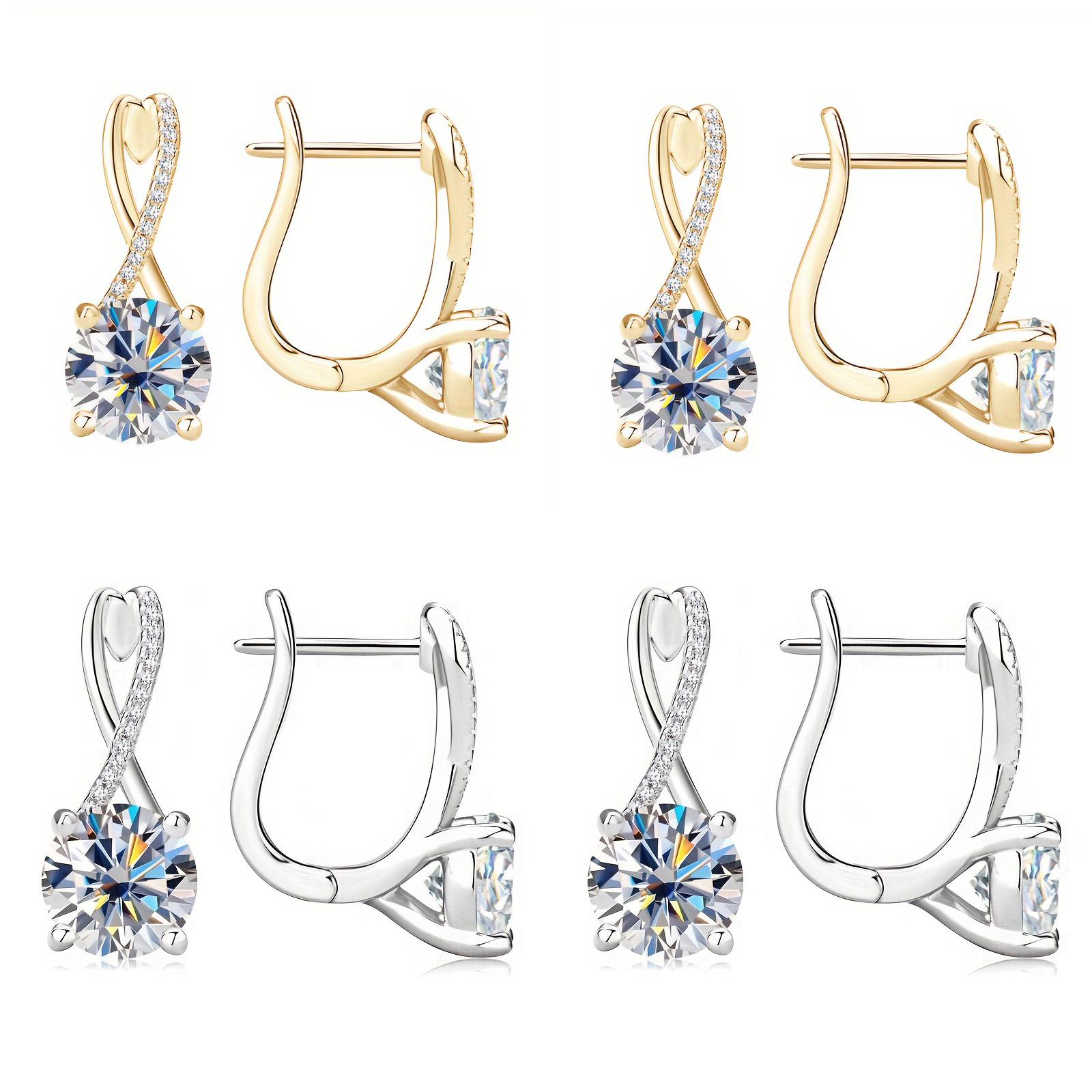 TEMU S925 925 Silver Earrings – Elegant & Stylish Design, Birthdays, Valentine's Day & Day Gift, Comes With Gift Box