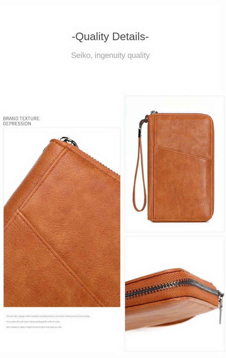 leather rfid blocking passport wallet stain theft resistant travel organizer with zipper closure polyester lined multi functional document holder with lanyard detachable shoulder strap with     travel details 4