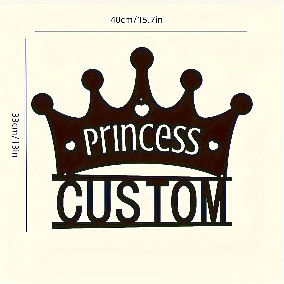 personalized princess crown metal wall decor custom name     for bedroom living room   rooms details 4