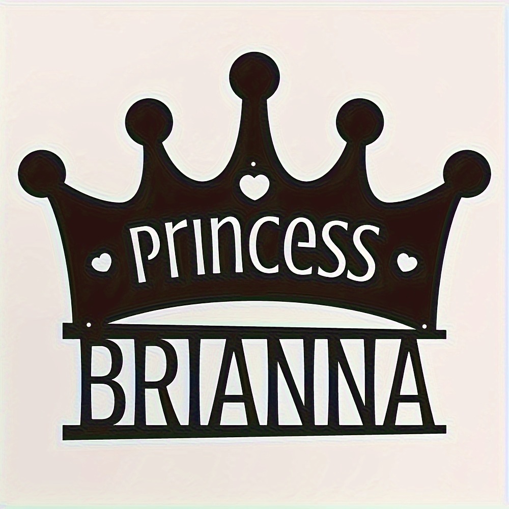 personalized princess crown metal wall decor custom name     for bedroom living room   rooms details 8