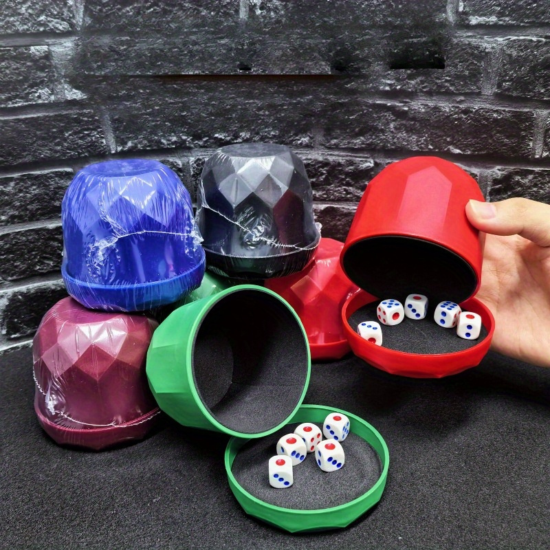 

1pc Silent Dice With Lid - Plastic, Multi-sided Design For Bars, Nightclubs, And (red, Blue, Green, Purple)