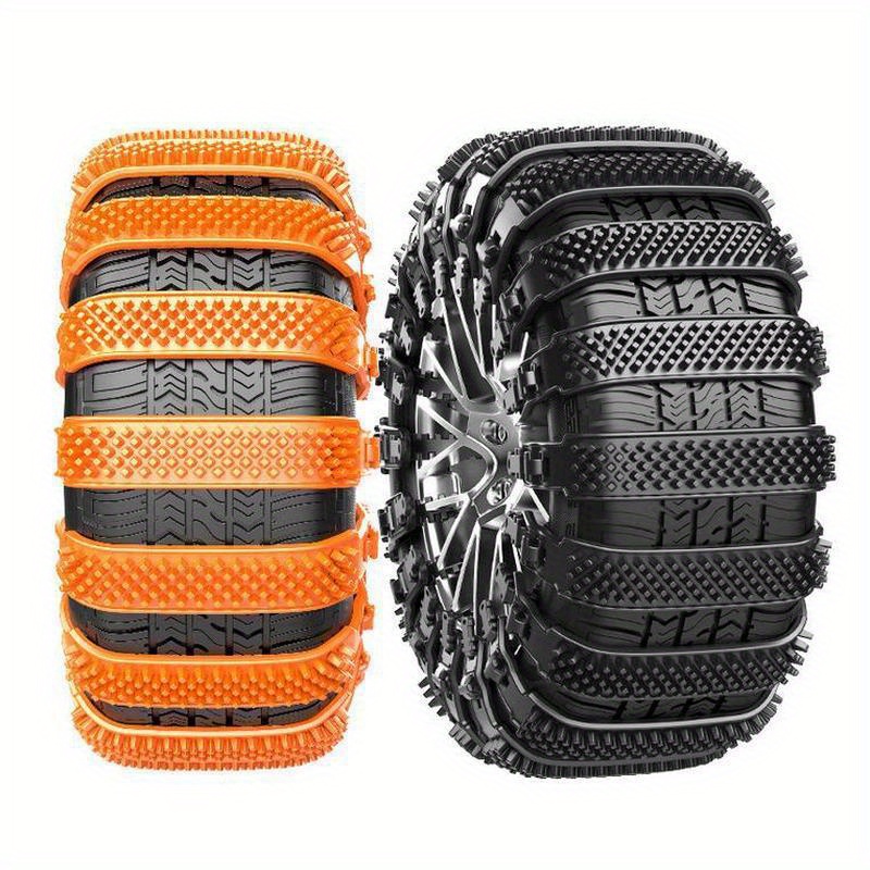 

10pcs Tire Chains - Thickened Anti-slip Traction For Sedans & Suvs, Synthetic Rubber