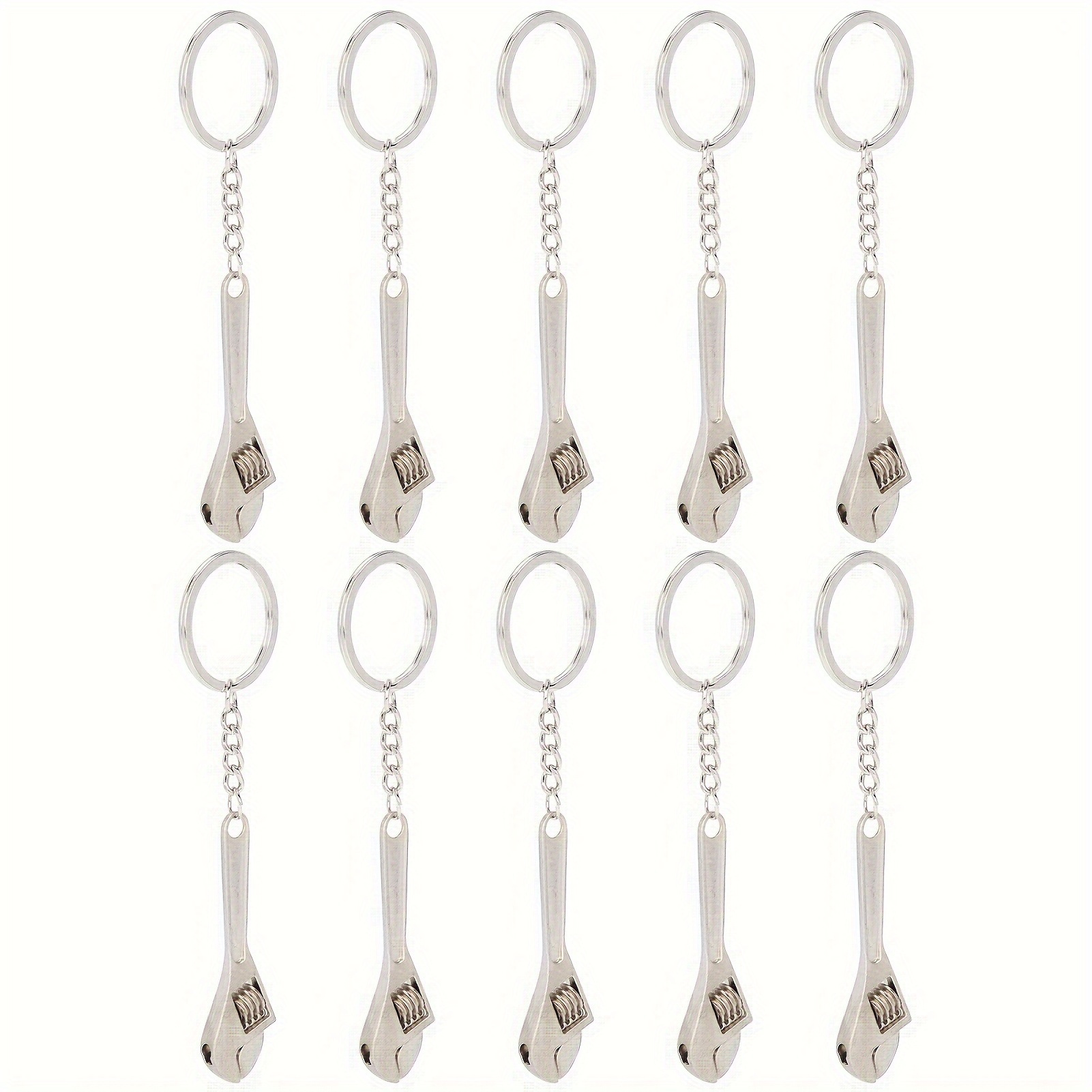 TEMU 10pcs Mini Multitool Keychain - Compact Wrench Tool Keyring With Metal Spanner, Pendant Key Holder, Organizer, Keyfob, And Gift For Men And Women