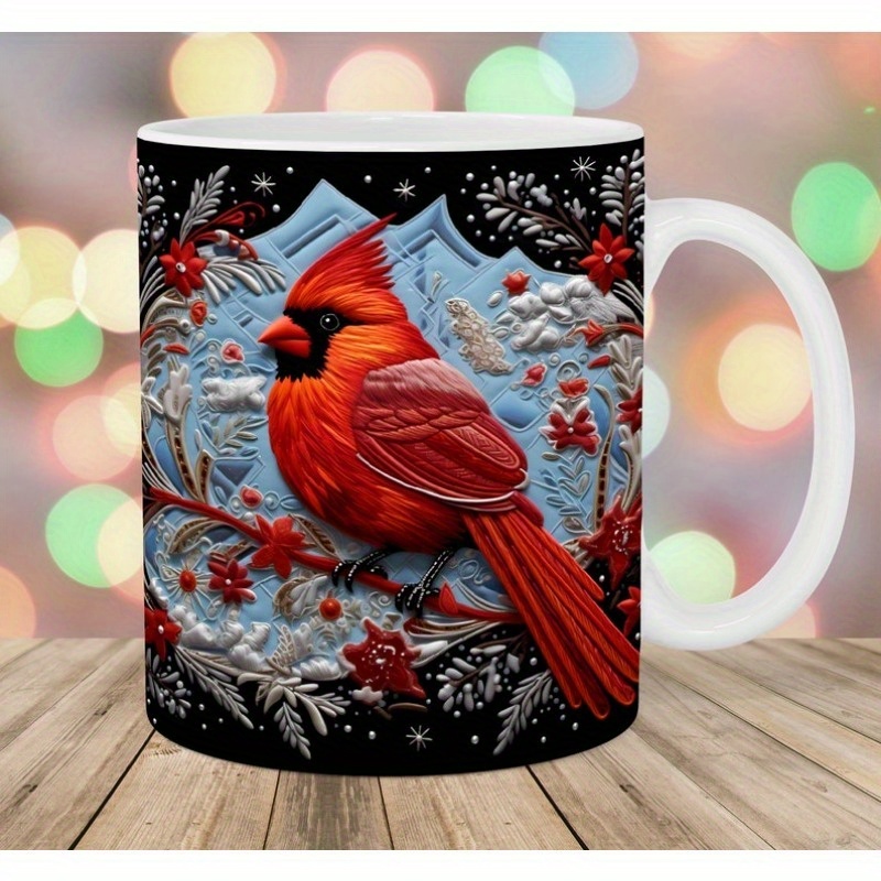 

3d Embroidered Red Mug Wrap, 11oz And 15oz Mug Template, Mug Sublimation Design, Mug Wrap Template, Instant Digital Download Png