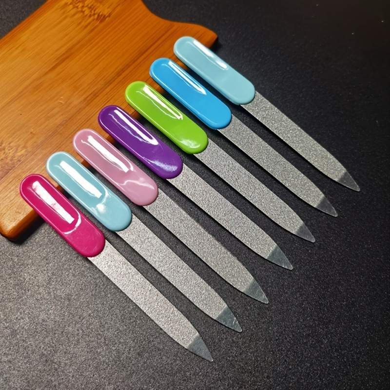 

Stainless Steel Nail Files, Double-sided Sandblasting, Assorted Colors, Manicure Buffing Tool Set - Unscented