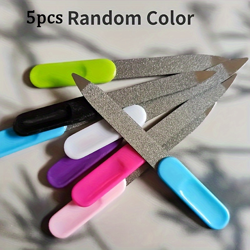 Random Color, Stainless Steel Nail File, Double-sided Sandblasting, Tasteless, , Manicure And Polishing Tool Set