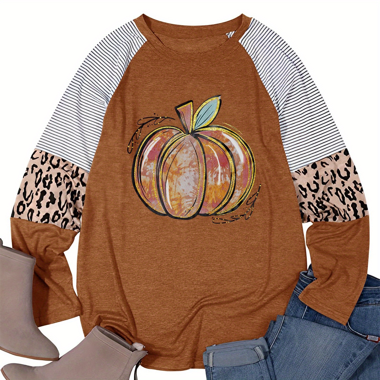 

Plus Size Shirts Women Halloween Fall 2024
