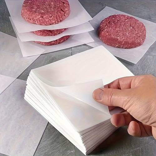 50 100 500pcs non stick waterproof greaseproof meat wrapping paper squares grade material ideal for hamburger patty baking grilling cake making freezing candy wrapping holiday use versatile kitchen essential