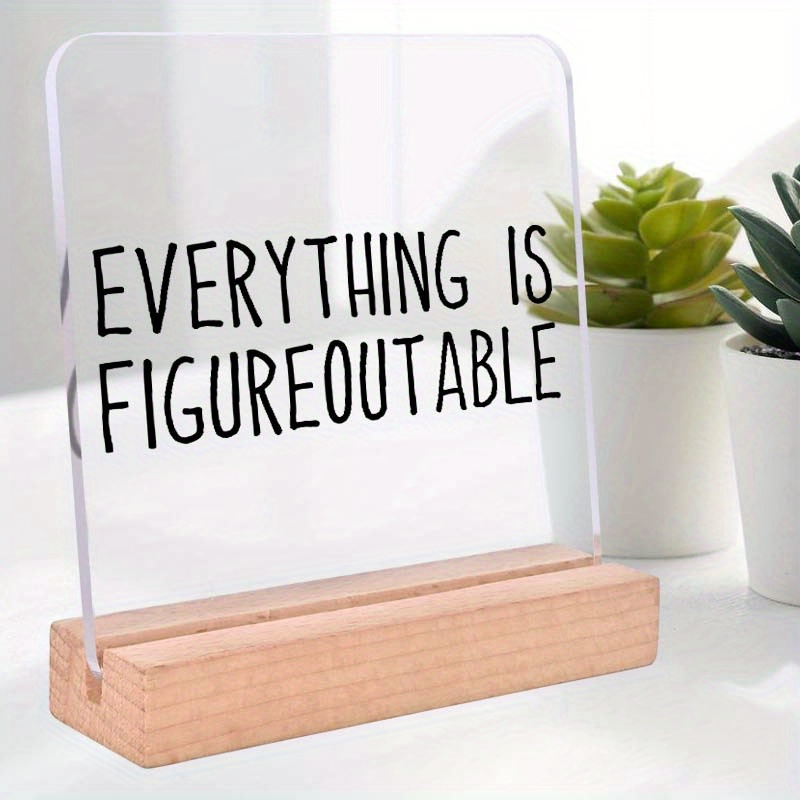 

Is Figureoutable" Inspirational Acrylic Desk Plaque - Perfect Motivational Gift For , Boss, Coworker | No Power Needed, Floor Standing