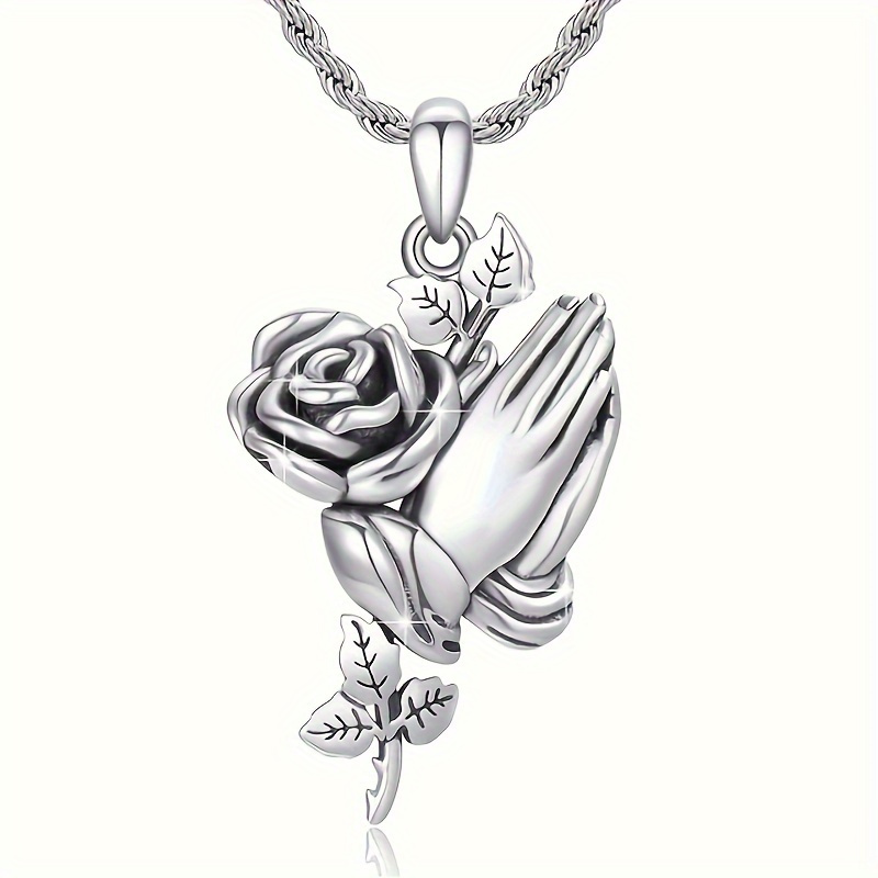 TEMU 1pc Delicate Silvery Necklace Hand Necklace Fashion Necklace Necklace Holiday Gift Party Necklace Fashion Jewelry