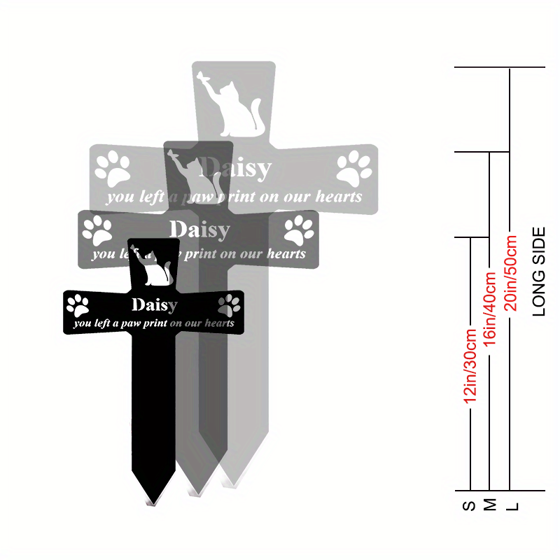 custom cat   stake personalized metal outdoor grave marker sympathy   for pets weather resistant with paw       14 black details 2