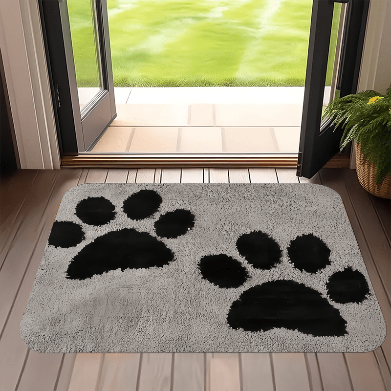 TEMU 1pc Of Dog Paw Print Design Welcome Mat - Suitable For Indoor And Outdoor Use, Comfortable Carpets For Kitchen, Home, Office, Laundry Room,