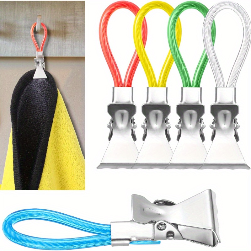 8 Handtuchklammern Im Set - Praktische Aufhänger Für Bad & Küche, Schwarz