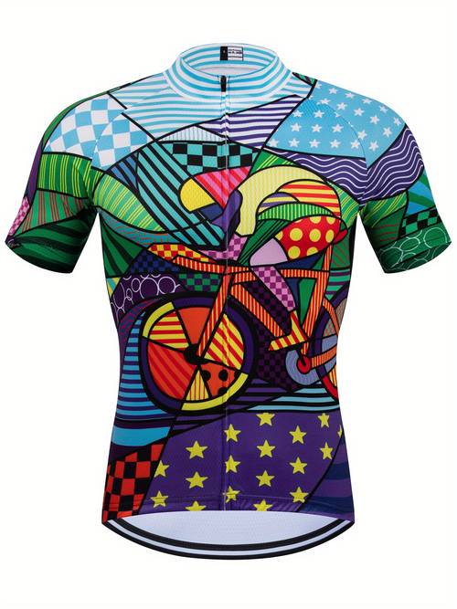 cycling jersey short sleeve top anti slip zipper design mountain bike road bike sweat wicking quick dry shirt sweat resistant