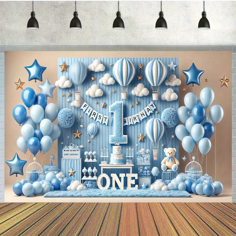 

Sky's First Birthday 7x5ft Polyester Backdrop - Versatile For Party Decor, Cake Table, Photo Booth & Outdoor Celebrations, No Power Needed