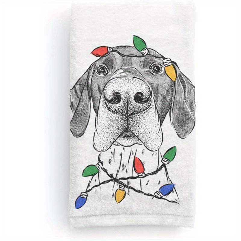 

- Polyester Christmas Towel - 18x26" German Shorthaired , , For & Bathroom Decor