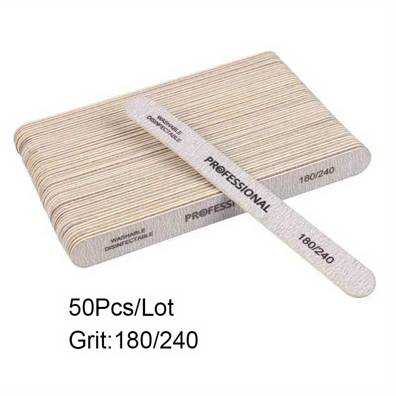 10/25/50pcs Nail File 100/180/240 Wooden Sanding Buffer Block Pedicure Manicure Uv Gel Nail Nail Files Artificial Nail Tips ，for Toenail& Foot Clean