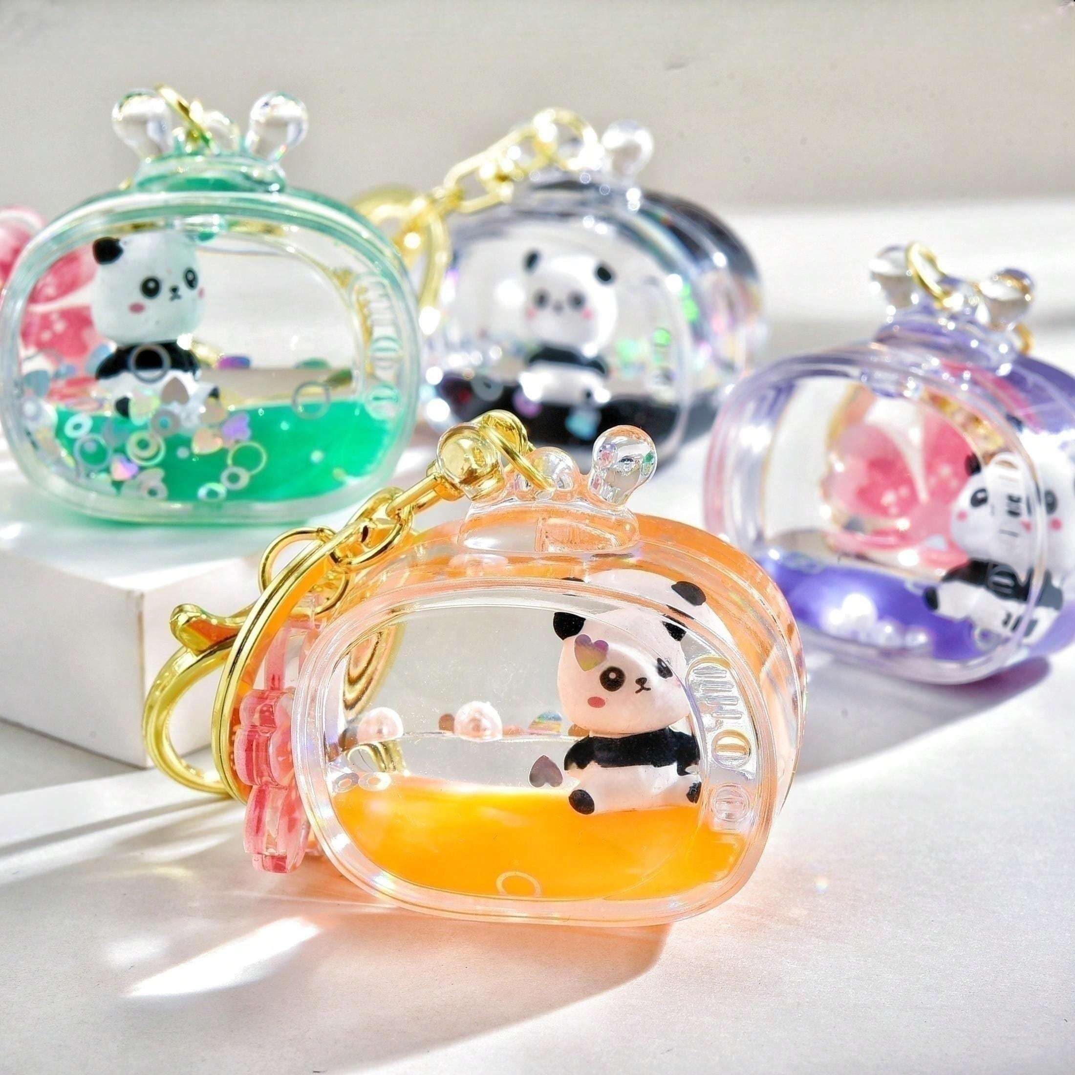 

1pc Eyekan Adorable -in-a-tv Liquid Keychain - Transparent Resin & Stainless Steel, Design, Backpacks & Keys