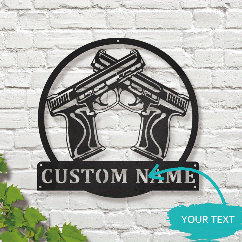 custom name gun metal   personalized black decor sign for home office details 3