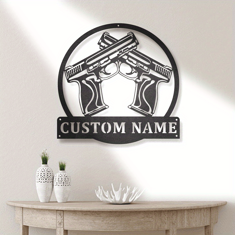 custom name gun metal   personalized black decor sign for home office details 6