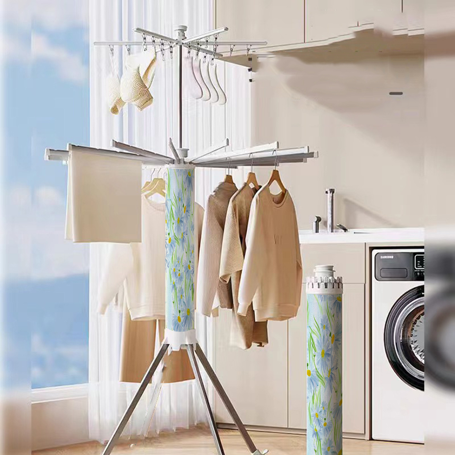 Heated Clothes Airer HOMIDEC 4-Tier Foldable Clothes Hanger Airer ...