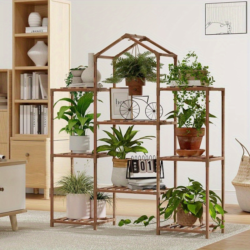 

Support pour plantes d'intérieur et d'extérieur en de pour plusieurs plantes, étagère en bois pour plantes, présentoir à fleurs pour d'angle (8 niveaux)