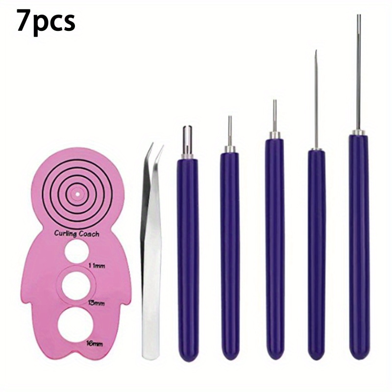 

7-piece Quilling Tool Paper Crimpers With Curling , Plastic Crafting Tools, Uncharged Fine Tip For Diy Paper Art Projects