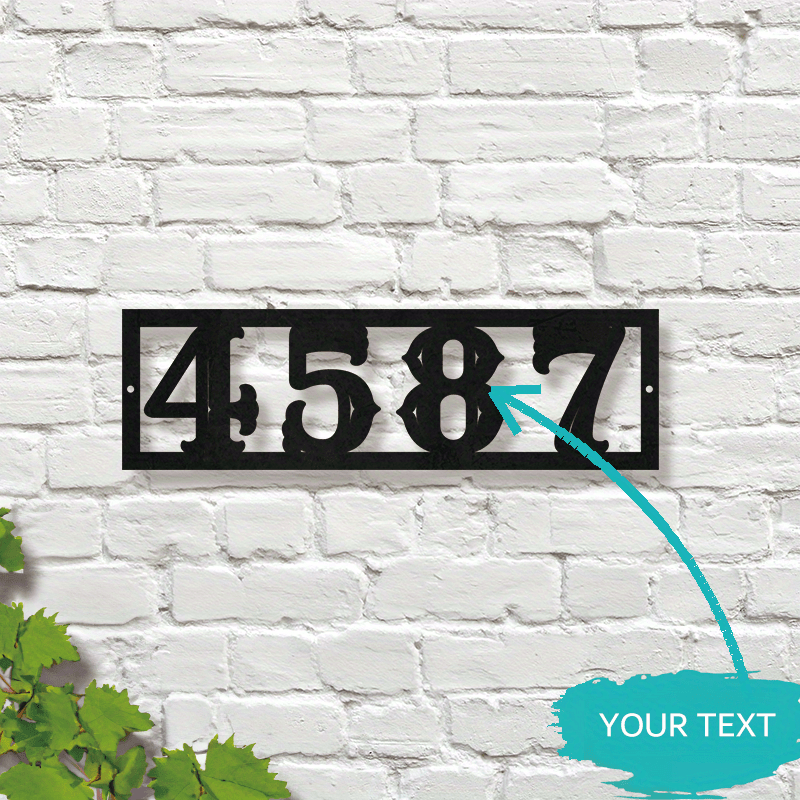 personalized   number sign custom name address plaque modern   decor perfect housewarming gift black details 3