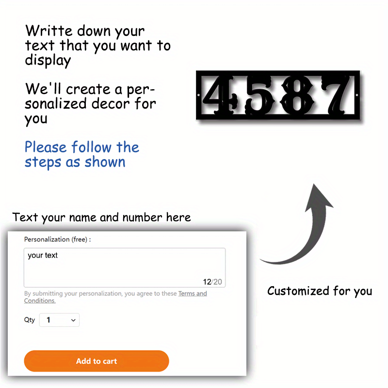 personalized   number sign custom name address plaque modern   decor perfect housewarming gift black details 4