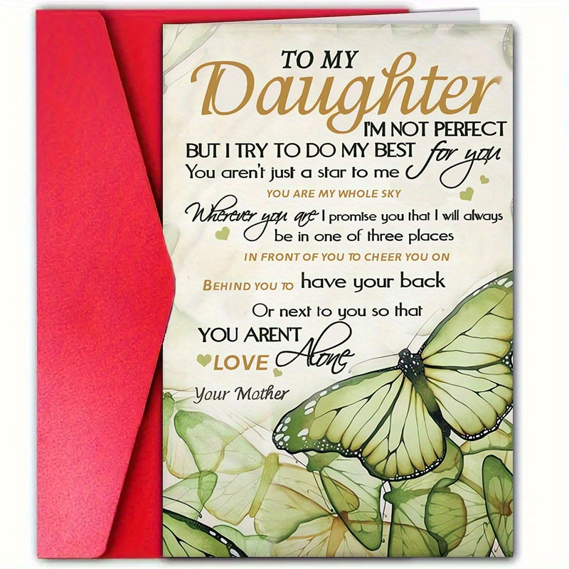 

1pc, "you Will My Daughter" Birthday Card With Envelope, 12cm*18cm, Paper, Perfect Gift For Daughters, Wishes