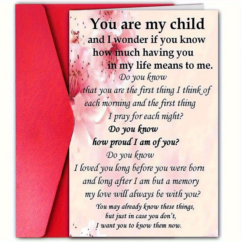 

1pc Birthday Greeting Card With Envelope For Son Or Daughter, 12cm X 18cm, Message "you Are ," Paper Material, Birthday Celebrations