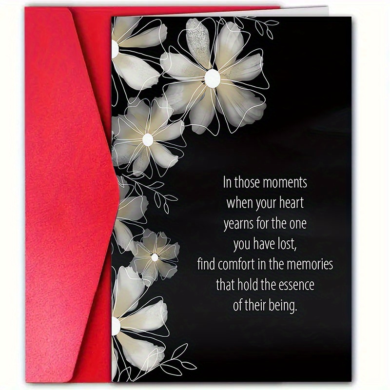 

1pc Sympathy Grief Condolence Card With Envelope - 12cm X 18cm Paper Card , Colleagues, Relatives - , Funeral, Church, Bereavement Support Card For Anyone