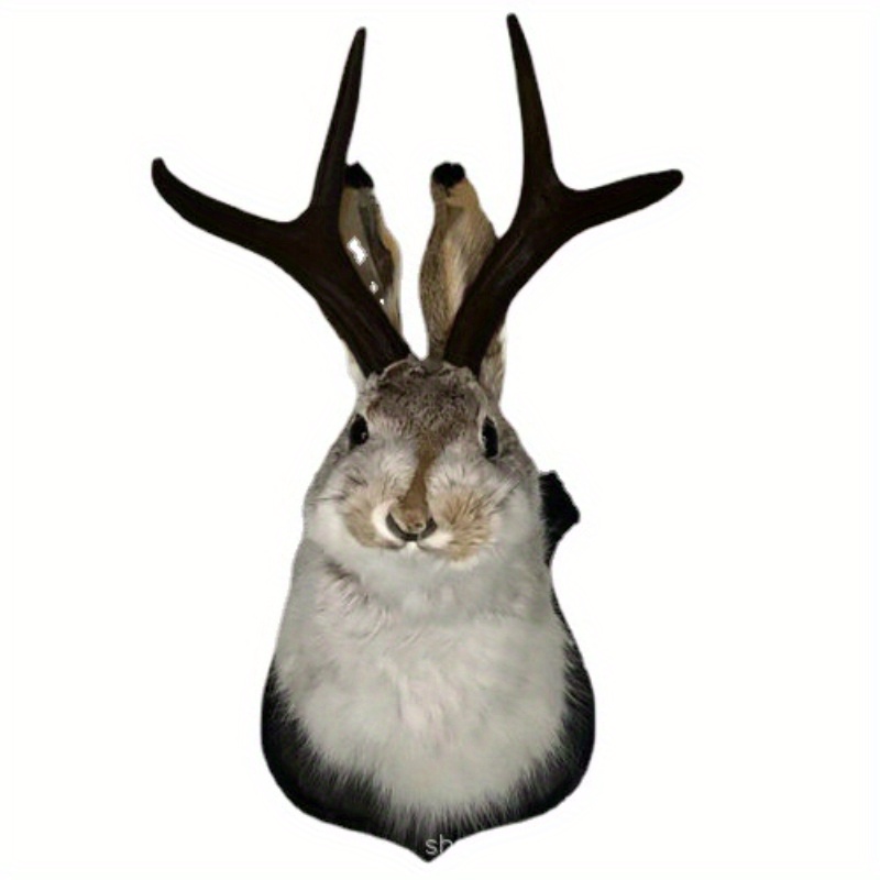 

Classic Plastic Hanging Decoration: Furry Rabbit With Antlers - Home Decor