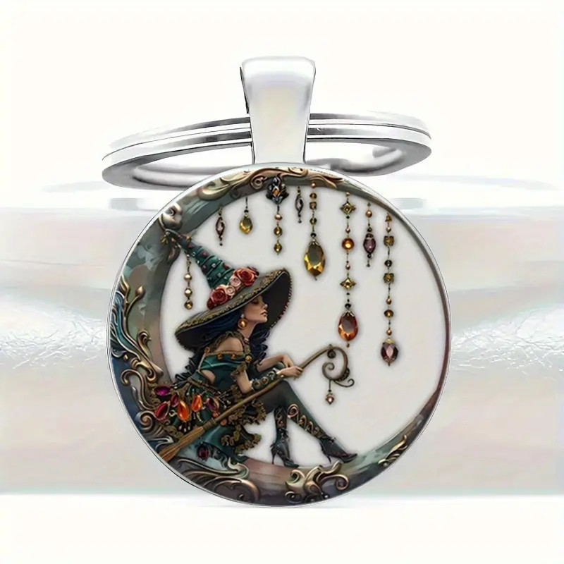 Moon Witch Keychain, Bag Additions, Car Pendants, Home Decoration, Gifts For Relatives On Halloween, Christmas, Thanksgiving, Christmas Eve