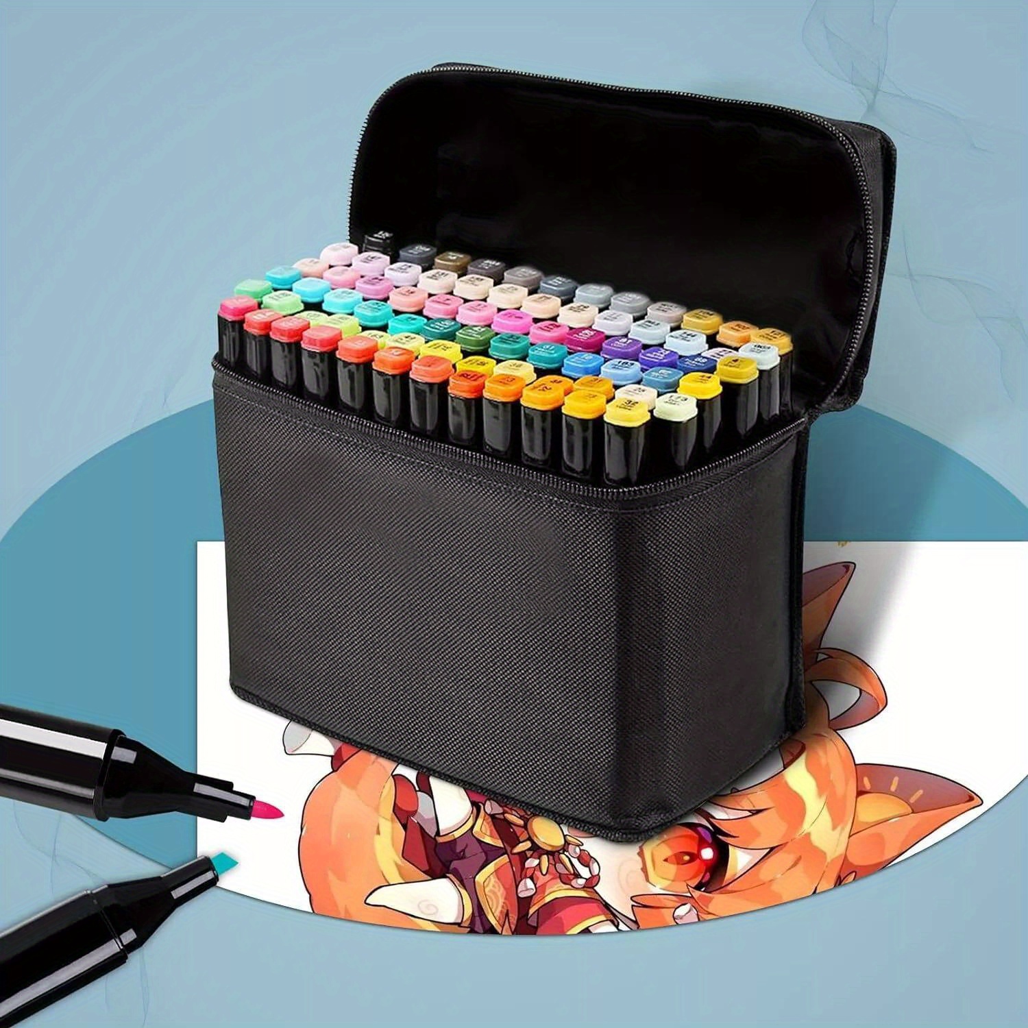 E-shop 80-Farben Touch Alkohol Grafik Skizzen Twin Marker Stift Set Breit Fein