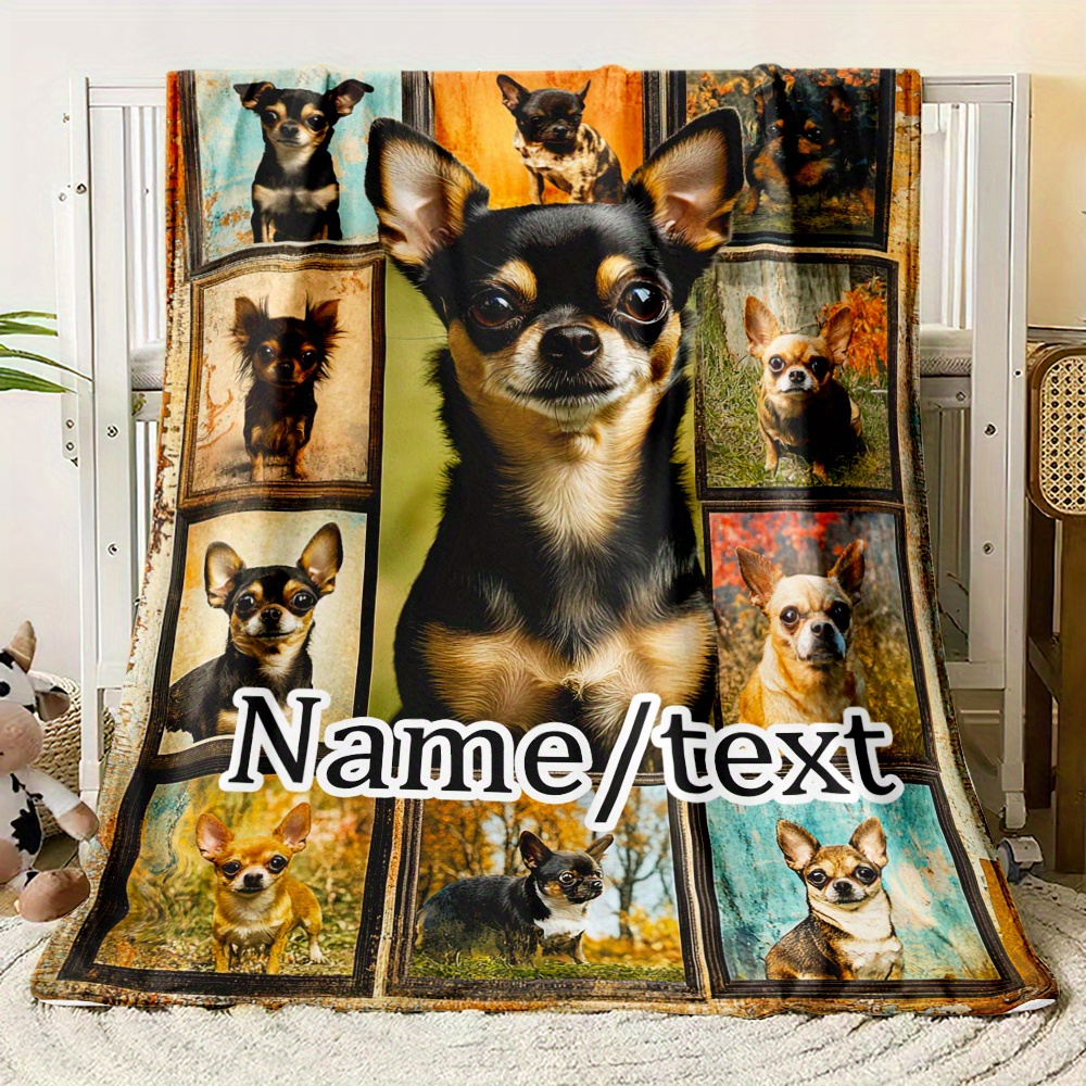 

Customizable Fleece Blanket - 1pc Personalized Pet- Blanket - For , , - Polyester, No Needed, Featherless - For