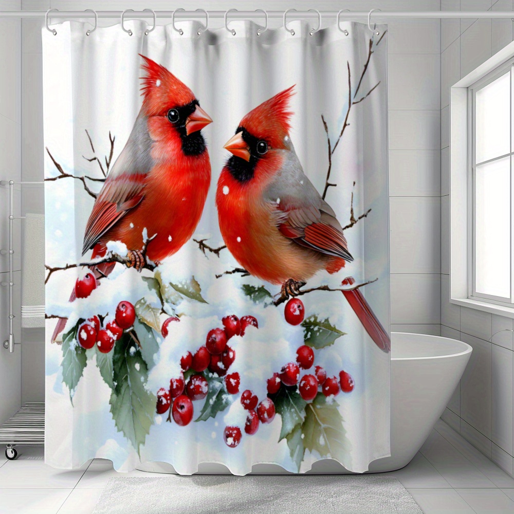 

Christmas Shower Curtain - , 12 Included - For Bathroom Decor &