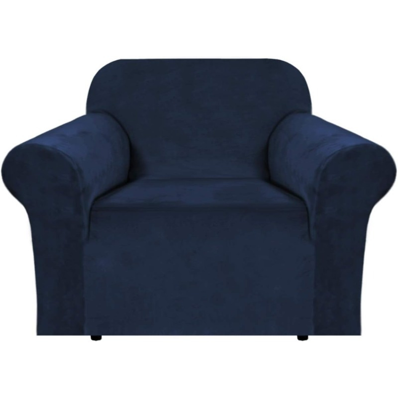 TEMU 1pc Princedeco Modern Stretch Velvet Armchair Slipcover, Single Seat Sofa Cover, Machine Washable, High-quality Fabric Protector For Living Room Furniture