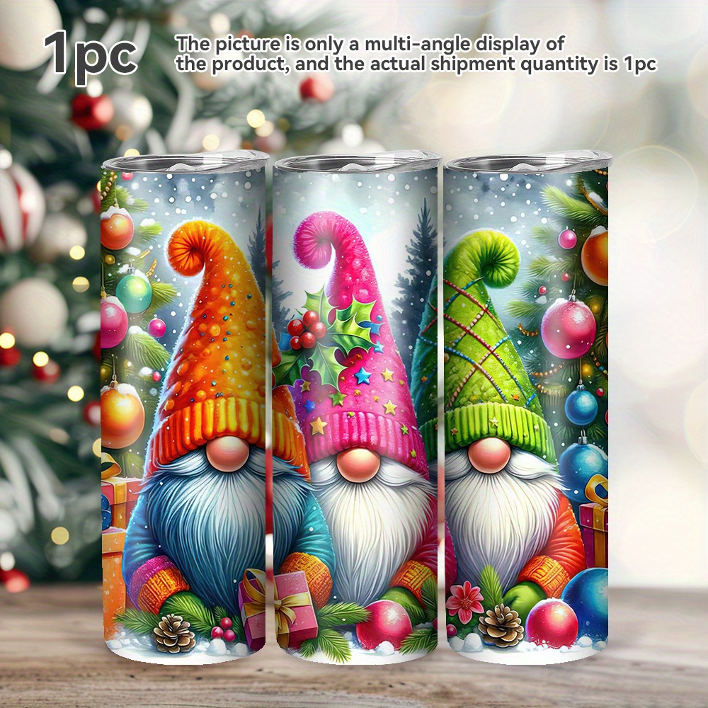 

1 Pcs 20oz Stainless Steel Insulation Water Bottles, Santa Print With Lid And Straws, Birthday Gifts, Holiday Gifts, Christmas Gifts, New Year Gifts